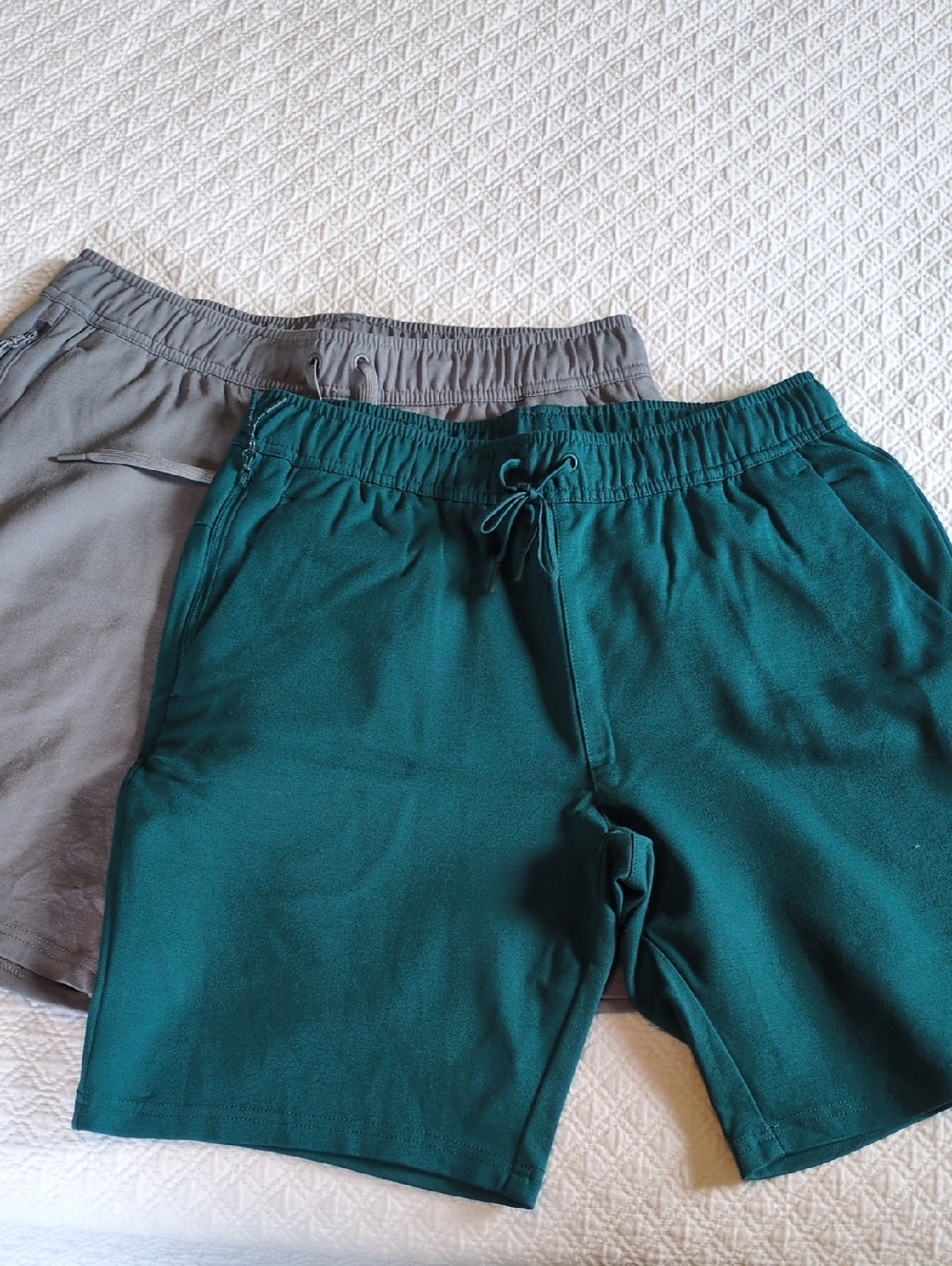 Men's Athletic Drawstring Shorts in Teal and Gray from Sam's Club
